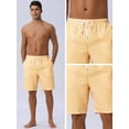 thumbnail image 4 of DARING DIVA Men's Drawstring Waist Beach Striped Swimwear Shorts 36 Yellow, 4 of 6