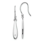 Sterling Silver White Ice Diamond Earrings 40x11 mm (0.01 cttw, I1-I3 Clarity, I-J Color)