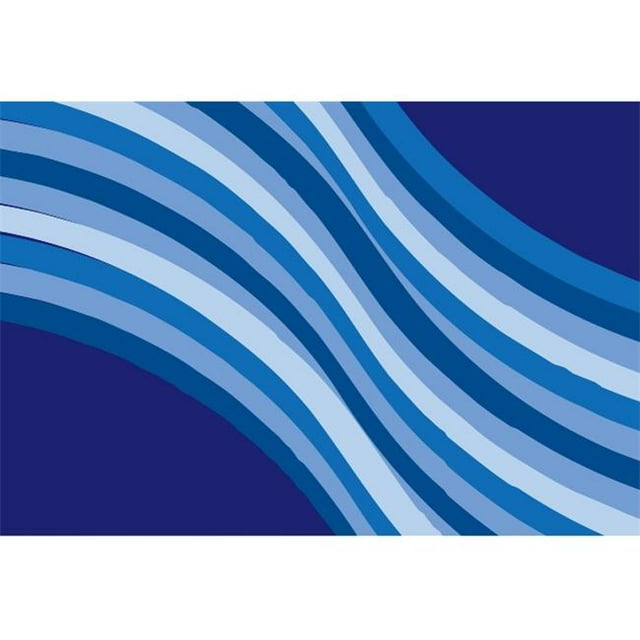 FT-107 3958 3.25 ft. x 4.83 ft. Wacky Blue Wave Rug