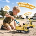 thumbnail image 5 of Gelomee 4 Pcs Alloy Construction Truck Toys Gifts For 3 to 8 Year Old Boys, 9" Construction Vehicles Toys With Light & Sound, Include Excavator, Crane, Dump and Mixer, Toys for Boys Toddler Kids, 5 of 7