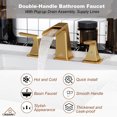 thumbnail image 6 of Boyel Living Bathroom Sink Faucet, Brushed Gold Bath Faucets 3 Holes 2-Handle Waterfall Bathroom Faucet, 6 of 8