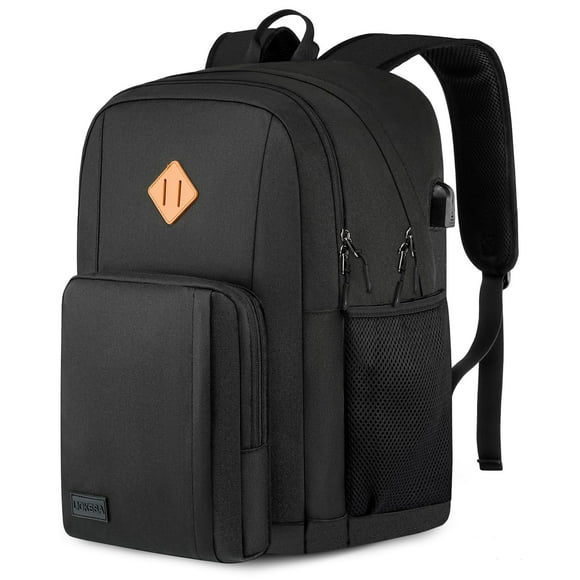 Mochila escolar Liokesa para portátil ligera de 15,6 pulgadas con USB, color negro