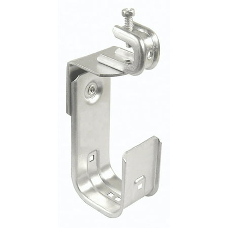 Steel Support Beam - 2 Pcs, 1-5/16 In. J Cable Support Hook w/1/4 In. Beam Clamp Attachment, Zinc Plated Steel Provide Support to Sensitive Voice & Data Cables Without Causing Stress