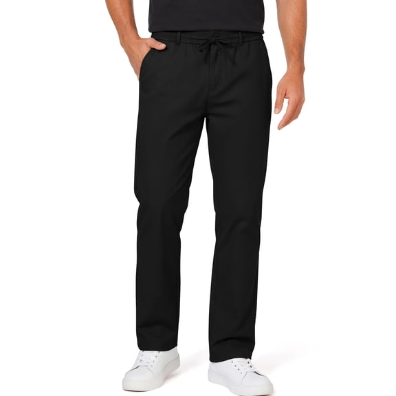 GENTS BLISS Men Dress Pants Elastic Waist Drawstring Cotton Pants for Men Summer Chino Men Pants with Pocket