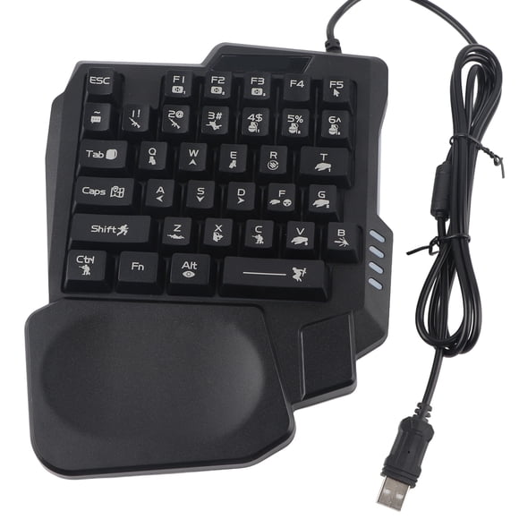 One Handed Gaming Keyboard 35 Keys Gaming Keyboard Three Colors Backlight Ergonomic Design 35 Keys For Mobile Games For Computer