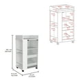 thumbnail image 4 of Bar Cart With , 2 Shelf & Glass Door For Cocktail Accessories Storage Stylish White And Top, 4 of 4