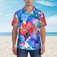 thumbnail image 2 of Susaid Bright Flowers Print Short Sleeve Shirts Button Down Casual Shirts Summer Beach Aloha Button Down Short Sleeve for Men ,X-Large, 2 of 7