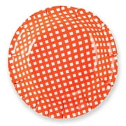 Angle View: 100 Pcs Red and White Gingham Plaid Checkered Disposable Paper Plate Serving Bowls 12.6 oz for Birthday Party Supplies