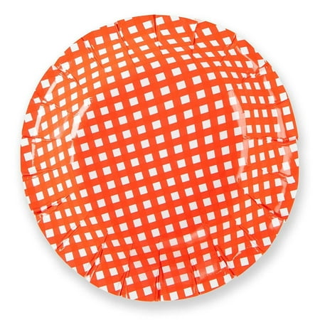 100 Pcs Red and White Gingham Plaid Checkered Disposable Paper Plate Serving Bowls 12.6 oz for Birthday Party Supplies