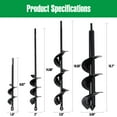 thumbnail image 5 of Auger Drill Bit for Planting 4 Pack, Garden Ground Earth Spiral 3/8" Hex Drive Drill, Easy Bulb Post Hole Digger Flowers, Metal Bedding Digging Plant Rapid Planter Tool, 5 of 7