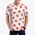 thumbnail image 2 of Balery Strawberry Printed Men’s Short Sleeve Polo Shirt, Midweight Men's Shirt,Golf Polo shirts -X-Large, 2 of 8