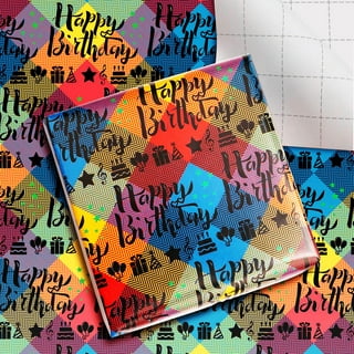 Black Boy & Girl Birthday Wrapping Paper Roll – Midnight