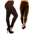 thumbnail image 4 of 1 Brown Seamless Plus Size One Fit Footless Stretchy Yoga Pants Leggings Women, 4 of 7