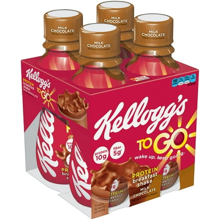 Kellogg's Breakfast To Go - Milk Chocolate Shake, 10 Ounce Bottles, 4 Count