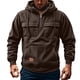 thumbnail image 4 of MHFRRA Sudadera Informal con Capucha y Mangas Raglán de Pana para Hombre, con Bolsillos con Cremallera, para Uso Diario En Otoño E Invierno Café, 4 of 4