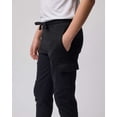 thumbnail image 5 of Real Essentials 3 Pack: Boys' Cotton Fleece Cargo Joggers Athletic Sweatpants - Kids Casual Sports Pants Pockets (Ages 6-16), 5 of 6