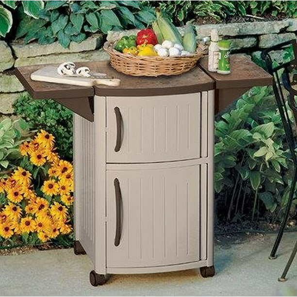 Serving Station Patio Storage Cabinet, Outdoor Patio Serving Station And Storage Cabinet