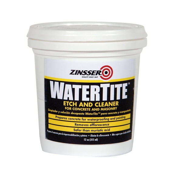 Clear, Zinsser WaterTite Concrete and Masonry Etch and Cleaner-5082, 12 oz