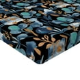thumbnail image 4 of Ambesonne Botanical Fitted Sheet, Art Abstract Leaves Print, King Size, Dark Turquoise and Caramel, 4 of 5