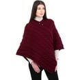 thumbnail image 3 of Aran Isle Ladies Irish Aran Cable Knit Buttoned Poncho- 100% Virgin Wool, 3 of 4