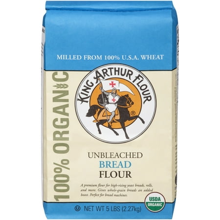 King Arthur Flour Unbleached Bread Flour, 5 LB (Pack of