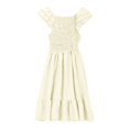 thumbnail image 5 of 3-14 Years Toddler Kids Girls Dresses Lace Ruffle Sleeve Pleated Dress Tween Summer Tiered Casual Dress, 5 of 8