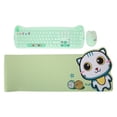 thumbnail image 2 of Teclado Y Mouse Inalámbricos, Teclado Ergonómico Con Tema De Gato Lindo Retro, Combinación De Mouse, Linda Tecla Redonda Verde Para Niños Para Computadoras Portátiles, 2 of 8