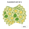 thumbnail image 2 of Placemats Set Of 4 / 6, Cute Durian Green Yellow Placemats For Dining Table Indoor/Outdoors Heat Resistant Washable Placemats 18" X 12", 2 of 8