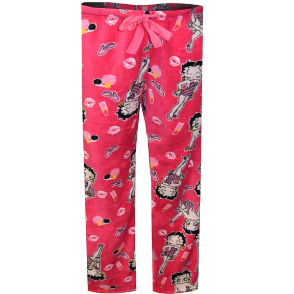 Betty Boop Womens Betty Boop Hot Pink Plush Plus Size Lounge Pants (2X)