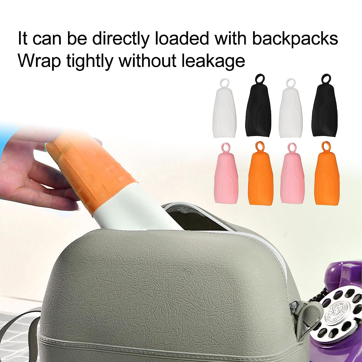 8pcs Soft, High-Elasticity Silicone Travel Bottle Covers - Leak-Proof, Food-Grade, and Flexible Toiletry Safety Covers for Travel Use, Adult Unisex