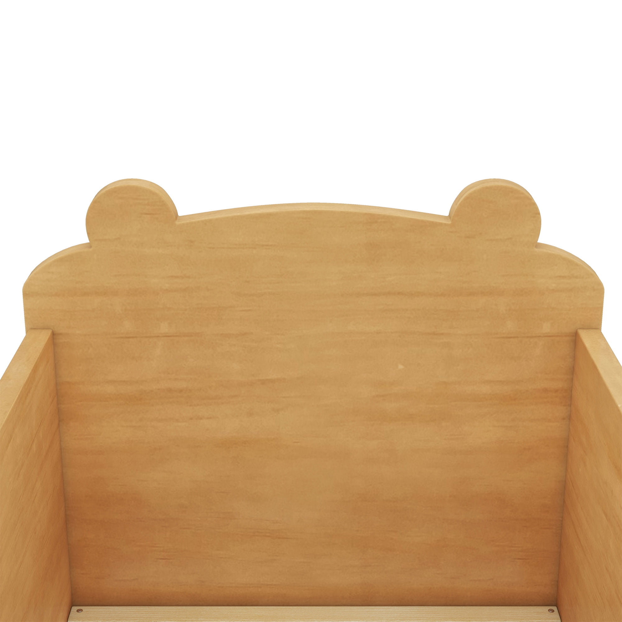 Aukfa Toddler Bed, Floor Bed Frame with Safely Rail and Bear Shape Headbroad for Kids Ages 2-6, Natural