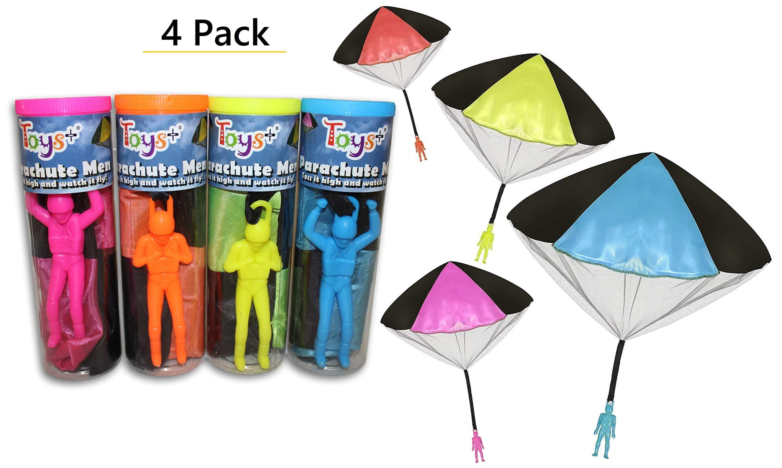 Toys+ 4 Pack Tangle Free Throwing Parachute Man with Large 20