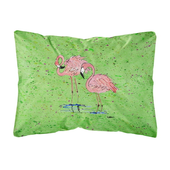 Carolines Treasures 8567PW1216 Flamingo Canvas Fabric Decorative Pillow, 12H x16W, multicolor