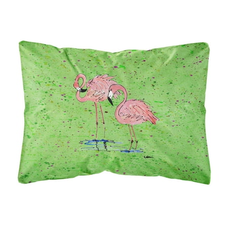 Carolines Treasures 8567PW1216 Flamingo Canvas Fabric Decorative Pillow, 12H x16W, multicolor