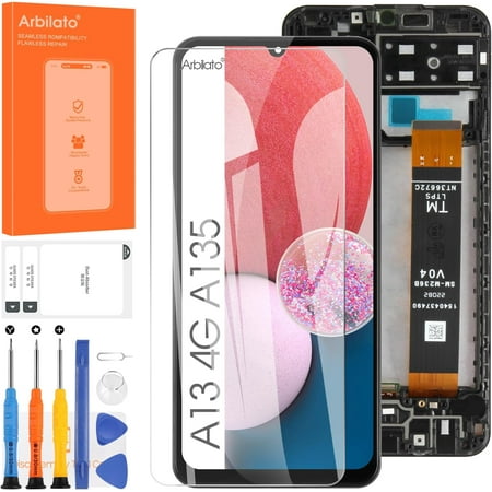 Screen for Samsung Galaxy A13 4G Screen Replacement for Samsung A13 LCD Screen A135,SM-A135F,SM-A135M,SM-A135U Touch Display Digitizer Assembly Repair Parts?Black with Frame?