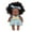 Blue, variant on 8-inch Poseable Baby Doll for Girls - Realistic Black Doll Toy with Curly Hair(Black,A)