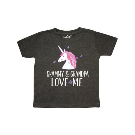 

Inktastic Grammy and Grandpa Love Me Girl Unicorn Outfit Gift Toddler Toddler Girl T-Shirt