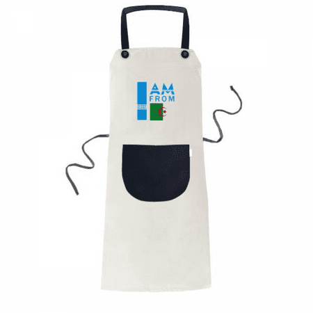 

I Am From Algeria Art Deco Fashion Apron Adjustable Bib Cotton Linen BBQ Kitchen Pocket Pinafore