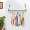 thumbnail image 5 of Gold Iron Wall-Mounted Clothes Rack, Retro Style Garment Display for Home, Boutique, and Laundry Room, 5 of 8