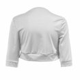 thumbnail image 3 of XIAfhje Cropped Blazers for Women 3/4 Sleeve Suit Half Sleeve Open Front Casual Work Office Jacket Coat Clearance, 3 of 4