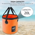 thumbnail image 2 of Seau Pliable avec Poignée Seau de 5 Gallons (20 L) Seau de Camping Portable Seau Ultra Léger pour l'Extérieur Bassin Seau de Pêche Seau Pliant pour la Pêche le Camping la Randonnée le Lavage de Voiture et, 2 of 6