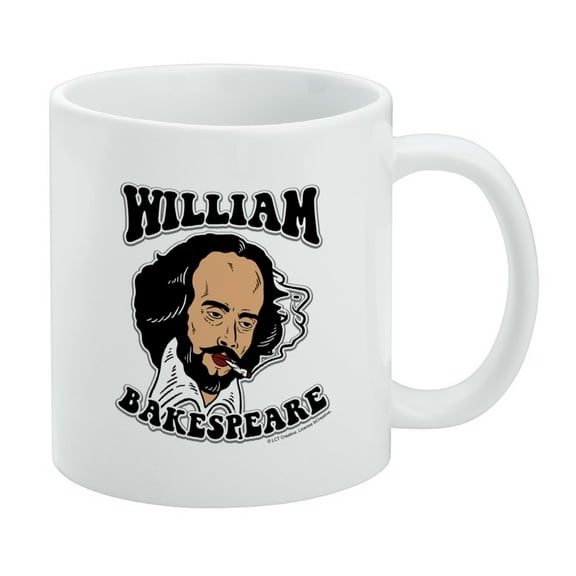 William Bakespeare Shakespeare Getting Baked Funny Humor White Mug
