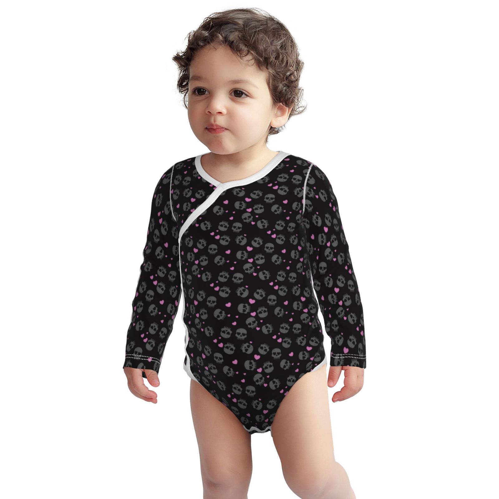 Xecao Cool Skull Love Print Baby unisex-baby Cotton Long-sleeve Bodysuits-18 Months