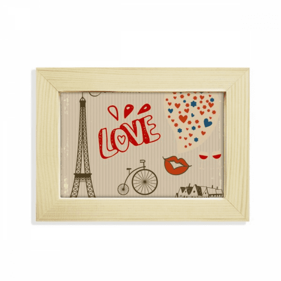 Love Paris France Eiffel Tower Desktop Decorate Photo Frame Picture Art Painting 5x7 inch