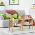 thumbnail image 3 of Costway Set of 2 Bamboo Nightstand Stackable Sofa Table Bedside Table with Storage Shelf, 3 of 10
