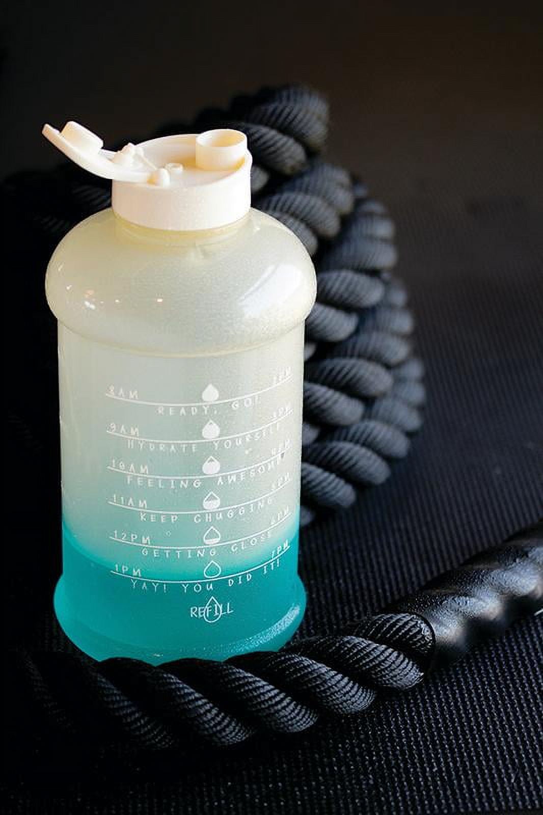 Mainstays 50-Ounce Color Changing Plastic Motivational Hydration Bottle, White