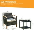 thumbnail image 6 of 3 Pcs Outdoor Patio Furniture Sets, Outdoor Patio Rattan Chair with Side Coffee Table, Conversation Set Outdoor for Yard Garden Backyard Lawn(Gray), 6 of 7