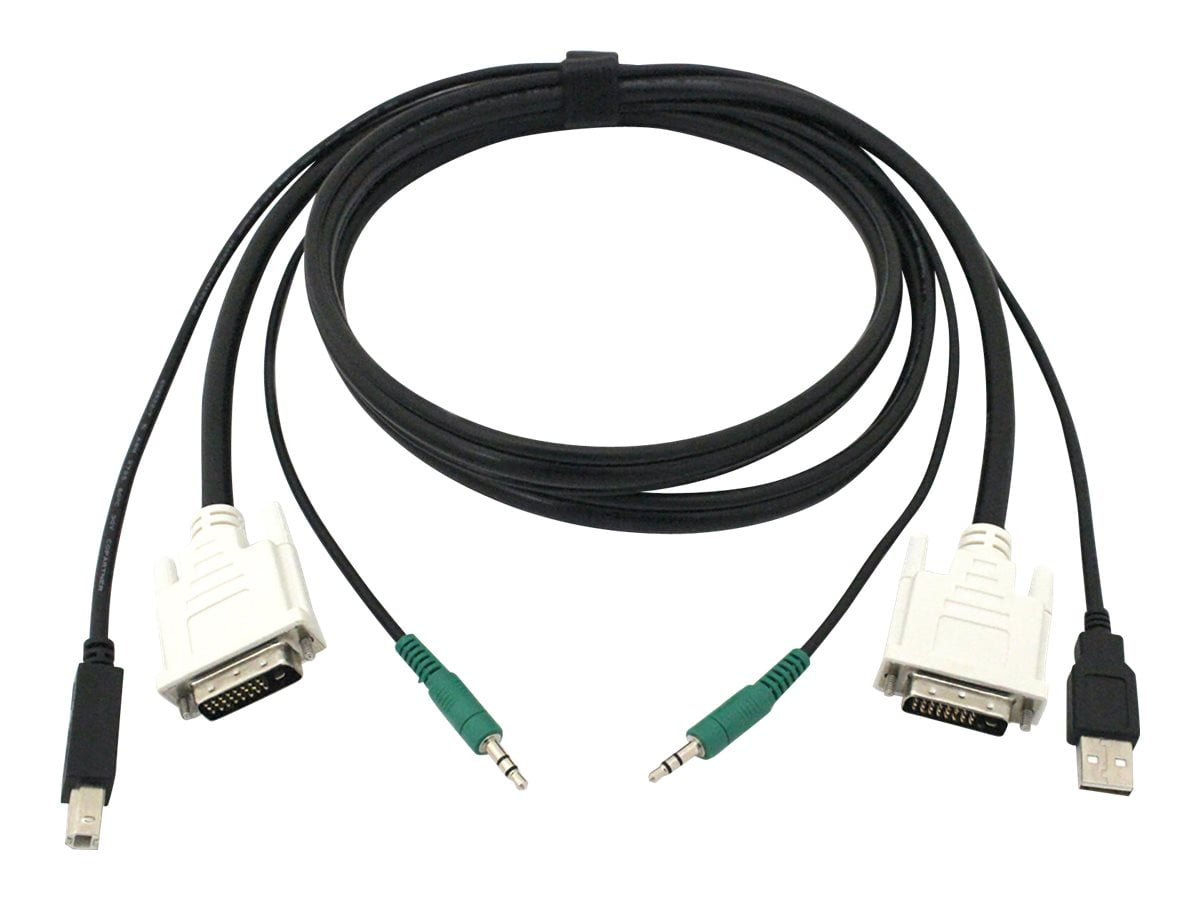 Tripp LITE 15 ft DVI Male to Male KVM Cable Kit USB A Male to USB B Male and 2 x 3.5mm for Speaker and Micro Tripp LITE 15 ft DVI Male to Male KVM Cable Kit USB A Male to USB B Male and 2 x 3.5mm for Speaker and Micro