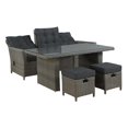 thumbnail image 3 of Ensemble 4 Pcs en Osier / Rotin Asti avec Table Basse et 2 Poufs en Gris, 3 of 3