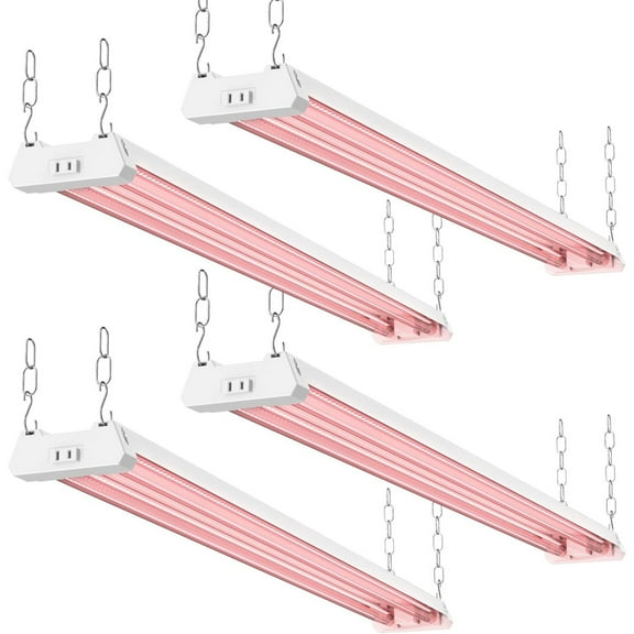 Sunco 4FT LED Grow Light for Indoor Plants 40W, Full Spectrum, Hanging Suspended Fixture, Linkable, Plug in, Greenhouse Year Round for Indoor Plants Seedlings Vegetables Flowers 4 Pack